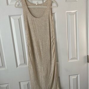 Maternity Beige Sleeveless Dress
